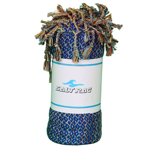 Salt Rag Beach Towel - "Blue Hippie Rag" [Sand Free Turkish Beach Towel] - Picture 1 of 4